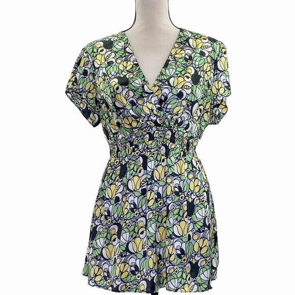 TWO Hearts Maternity Multicolored Geometric Blouse - Picture 1 of 12